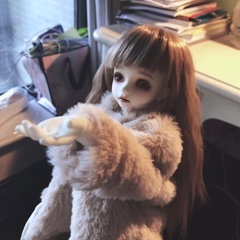 D01-P517 детская игрушка ручной работы 1/3 1/4 Одежда для кукол BJD/Аксессуары для кукол SD кукла искусственный мех пальто серый цвет 1 шт