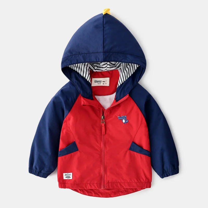 

2019 Boys Jacket Coat Autumn Monster Hooded Windbreaker For Children Striped Outerwear Baby Clothes infant Clothing DC163B