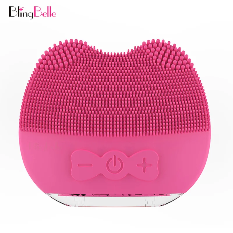 BlingBelle Мягкая силиконовая Очищающая щетка для лица для мытья высокочастотного лица Usb зарядка силиконовый массажер для кожи лица уход