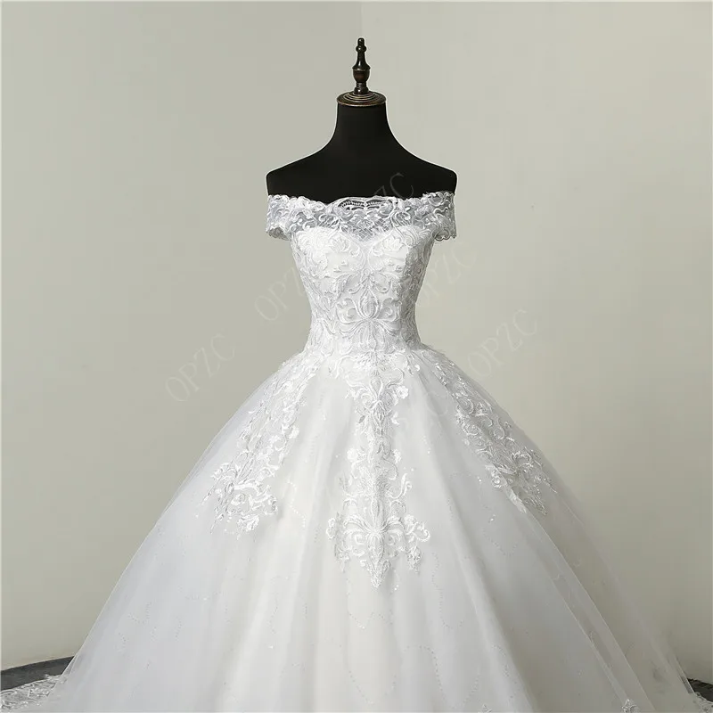 Floor Length 30% скидка класса люкс с кружевом и вышивкой Свадебные платья 100 см длинное платье со шлейфом, милое Элегантное свадебное платье больших размеров платье невесты Robe De Mariage - Цвет: Floor Length