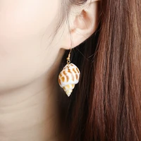 natural conch pendant seashore style shell drop earrings women dangle earrings