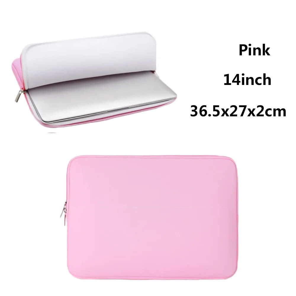 Pink 14inch Сумка для ноутбука чехол сумка для планшета, ПК плюшевая внутренняя защита поверхности Мягкий Портативный - Цвет: Pink 14inch