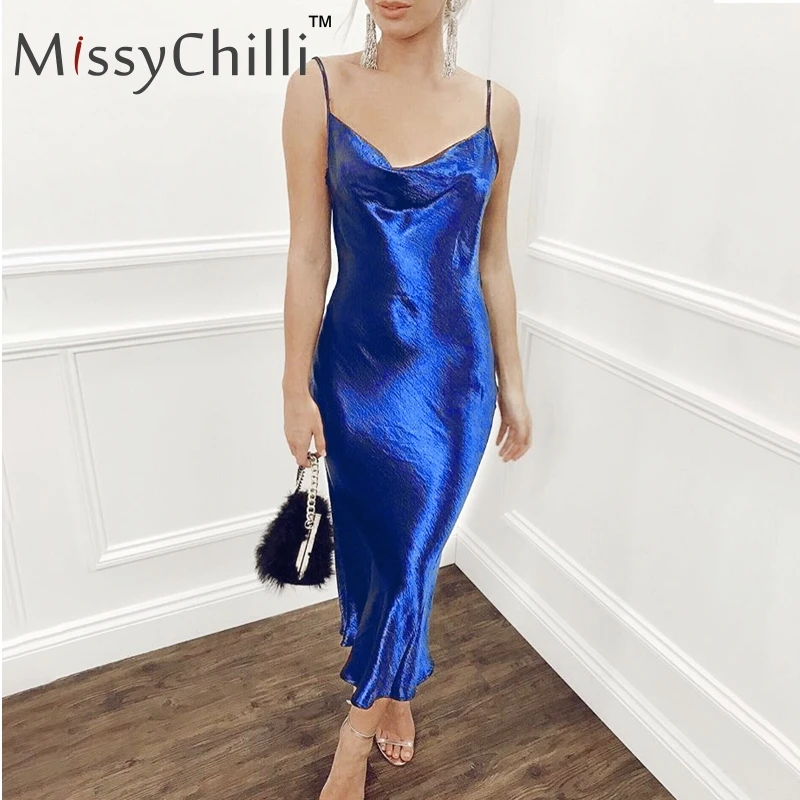 MissyChilli/длинное платье миди с открытой спиной из золотого атласа на шнуровке; элегантное роскошное шелковое сексуальное платье для женщин; вечерняя Клубная одежда; летнее платье