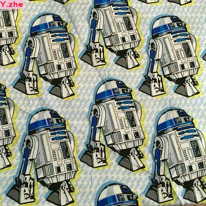 Широкий 140 см мультфильм робот войны ткань 100% хлопок атласная стеганая домашняя
