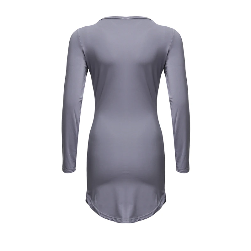 Осеннее облегающее платье с длинным рукавом сексуальное повседневное пляжное