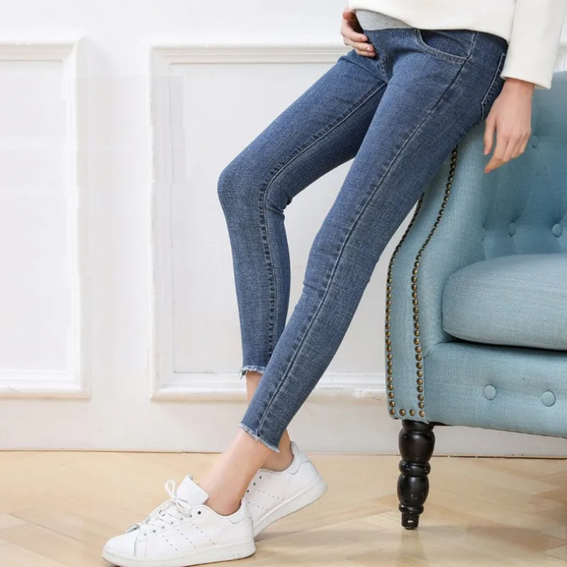 Новые джинсы для мам женские беременных брюки карандаш эластичные большого