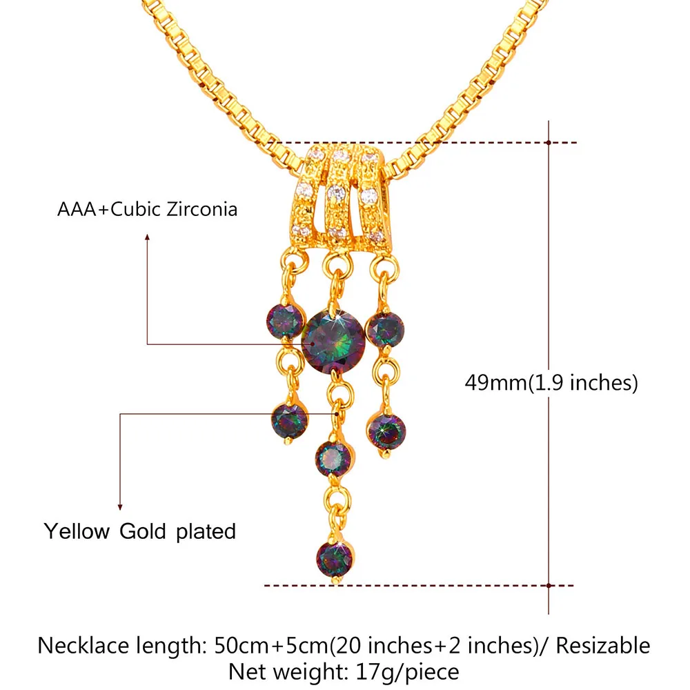 U7 Циркон Ожерелья И Подвески Для Женщин Ювелирные Изделия На Шею Женские Оптом P782