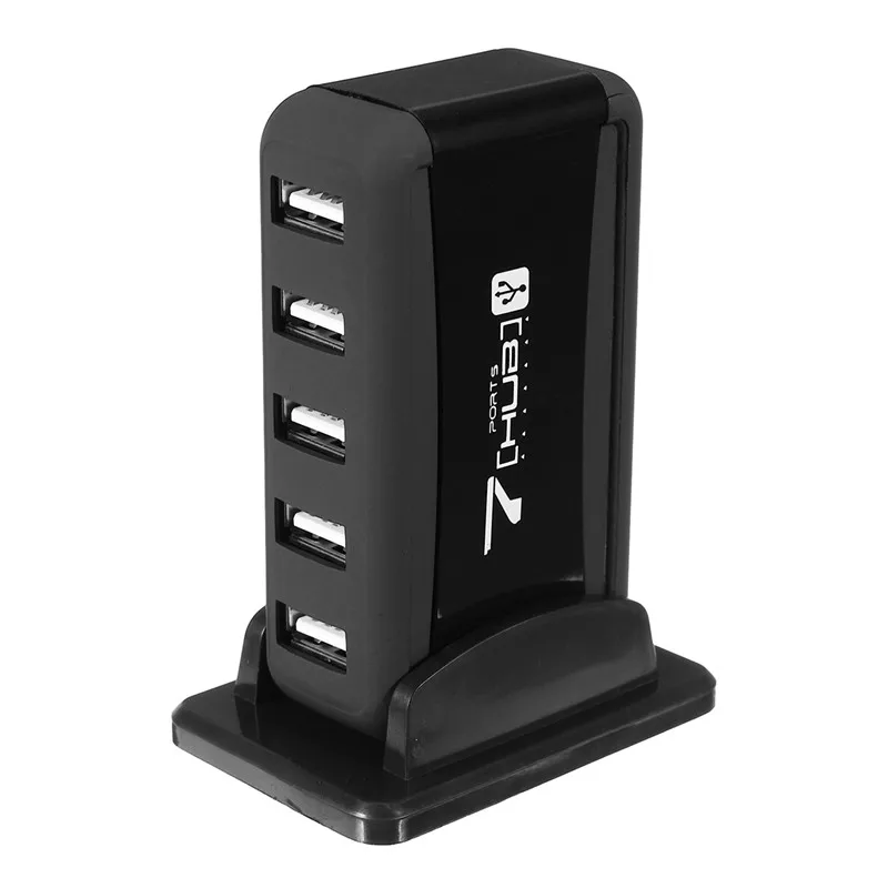 Высокоскоростной разветвитель с несколькими usb-хаб, 7 портов, USB 2,0, концентратор, настольный внешний адаптер переменного тока, кабель с вилкой EU/US для Raspberry Pi, ПК, ноутбука
