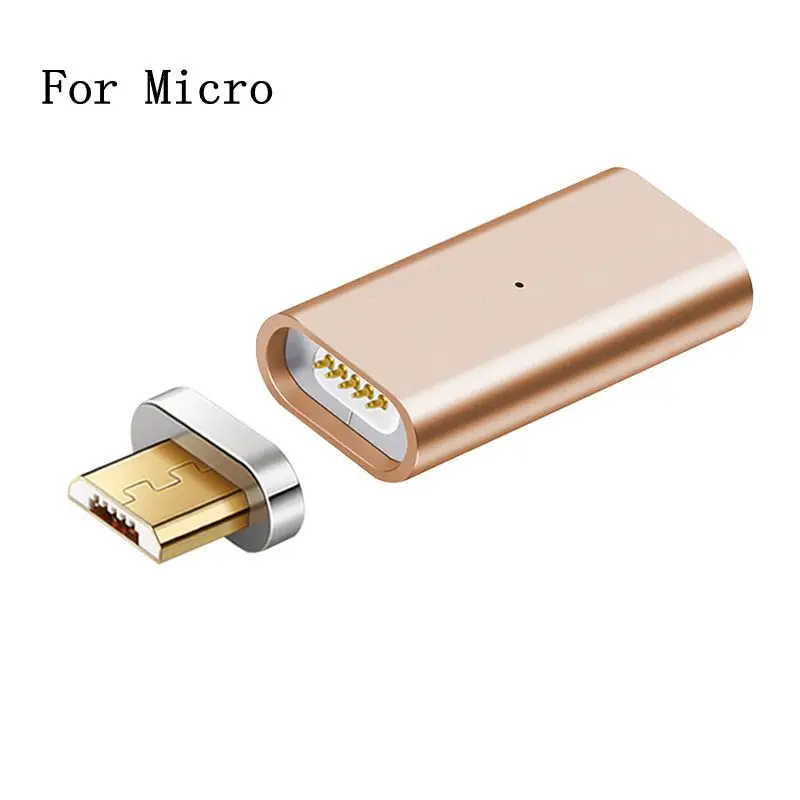 gold micro Магнитный адаптер Micro USB Магнитный зарядное устройство конвертер для магнитной зарядки дата кабель для Iphone samsung мобильный телефон адаптер - Тип штекера: gold micro