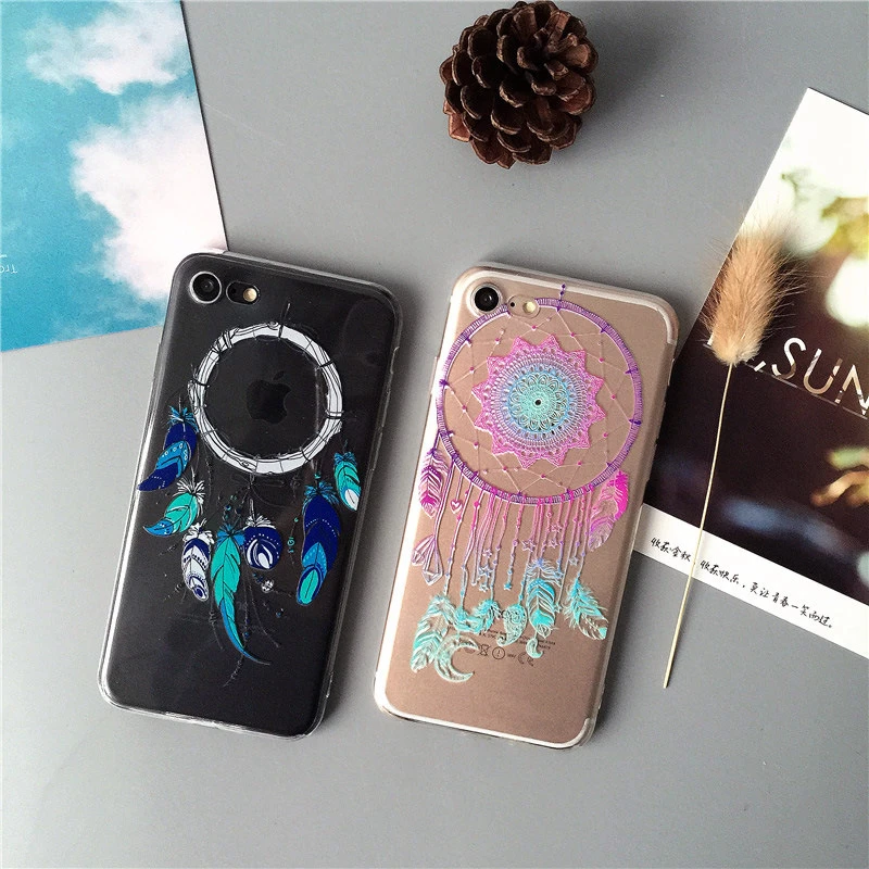 Цветные Чехлы Ловец снов для Iphone 7 6plus 8 Plus 6 яркие цвета Женский мягкий чехол 6s 5 5S Se