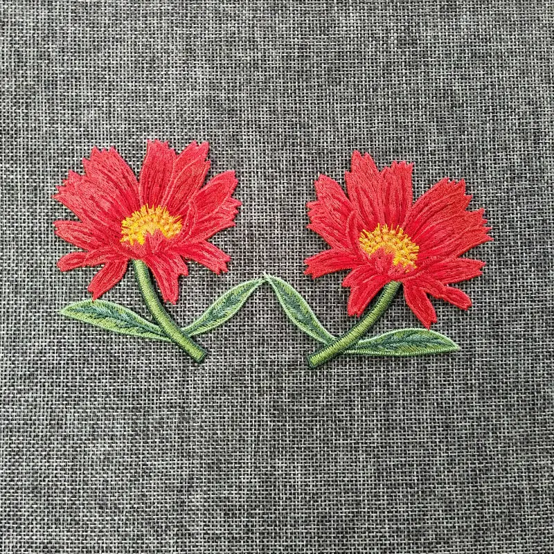 1 пара Цветущая Хризантема цветок аппликация вышитая на патчи для одежды