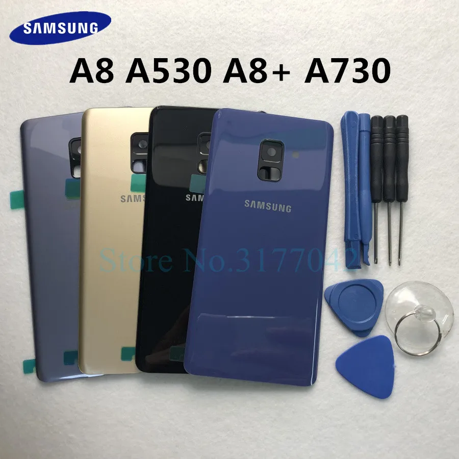 Задняя крышка батарейного отсека Корпус для Samsung Galaxy A8 Plus + A730 A730F A530 A530F 2018 задний