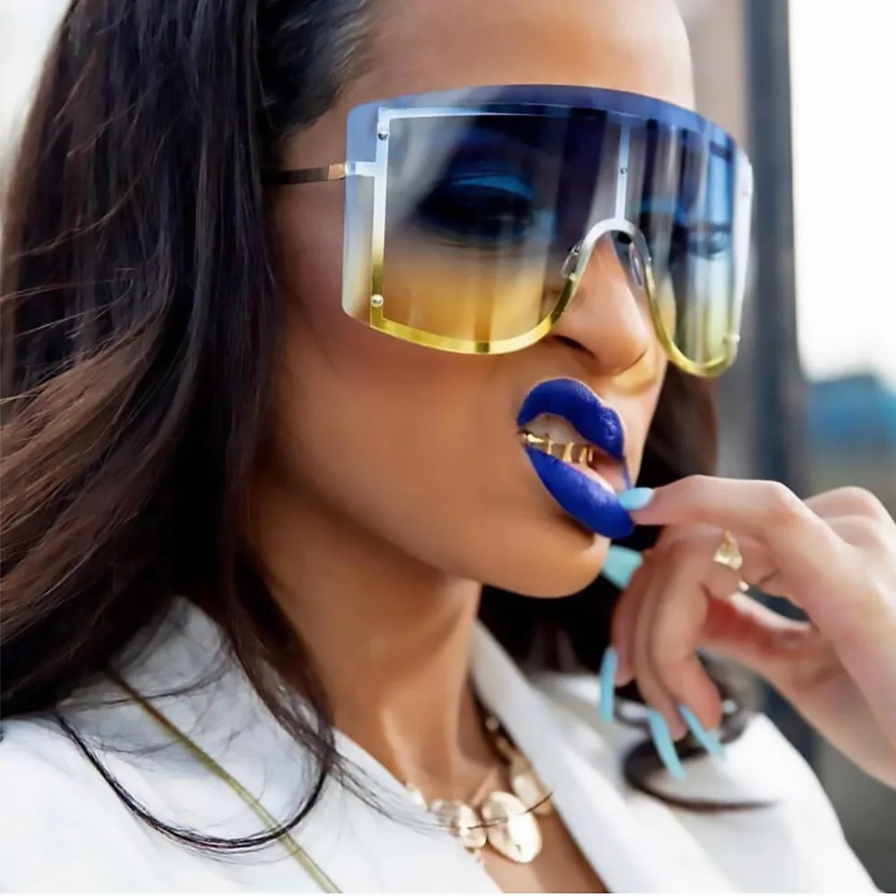 2020 унисекс негабаритные градиентные солнцезащитные очки женские роскошные