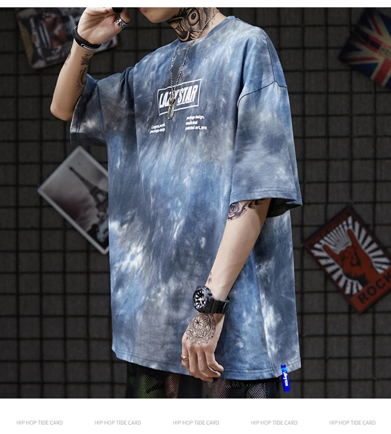 Tie Dye футболка мужская с принтом винтажная психоделическая Ослепительная футболка большого размера хип хоп Уличная Rap Rock Harajuku Ulzzang мужские футболки