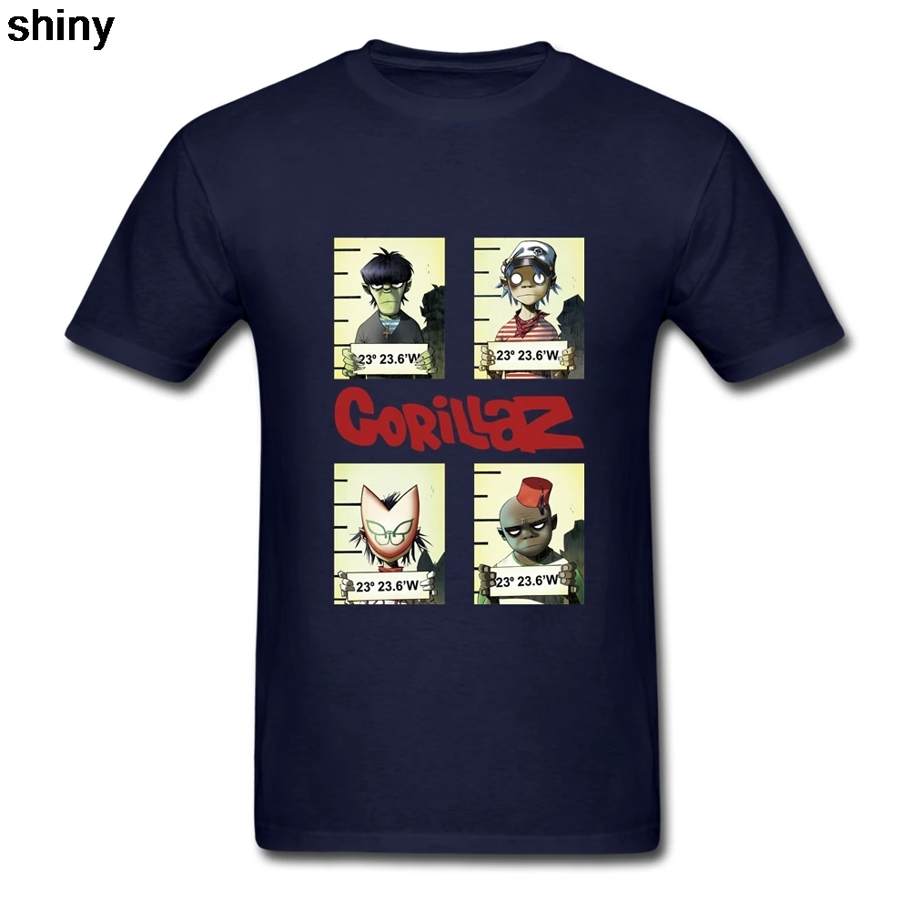 Gorillaz Майка Рок Хип Хоп мужская Футболка Из Чистого Хлопка Новый ближайшие Tee O шеи