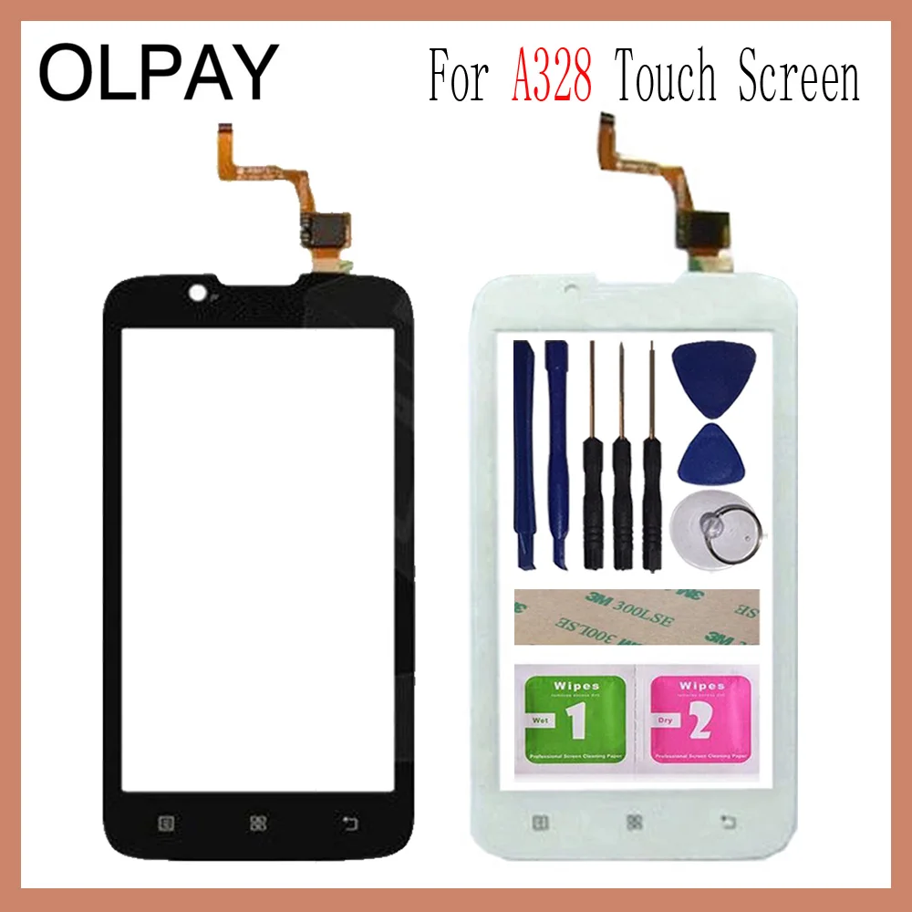 

4.5'' Phone Front Glass For Lenovo A328 A328T Touch Screen Touch Digitizer Panel Glass Tools Free Adhesive+Wipes