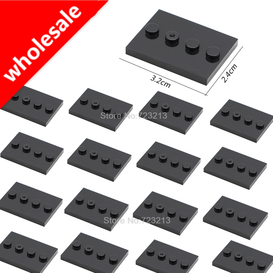 

200pcs/lot Wholesale Stand Base Plate MOC Part 3.2*2.4cm Small Particles 1*4 Bricks Building Blocks Set Model Accessories Toys