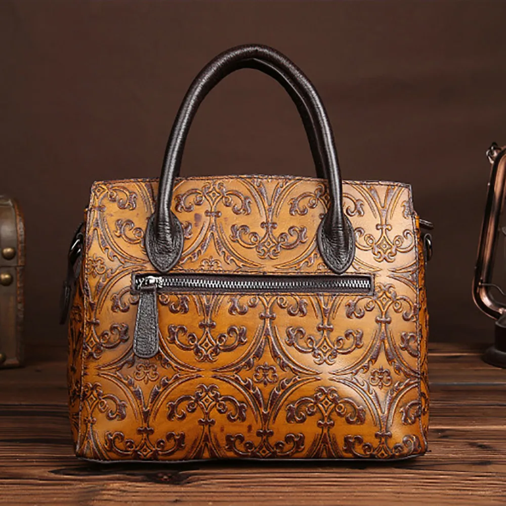 Сумка мессенджер женская из натуральной воловьей кожи с тиснением|ladies tote bags|brand