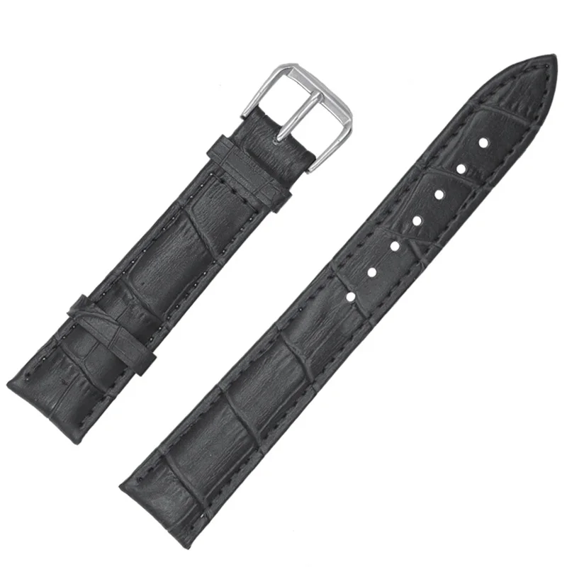 Black Кожаный ремешок для Garmin Forerunner 245/245 м ремешок для часов 20 мм для huawei Watch GT/Honor Watch Magic Straps 22 мм аксессуары - Цвет: Black