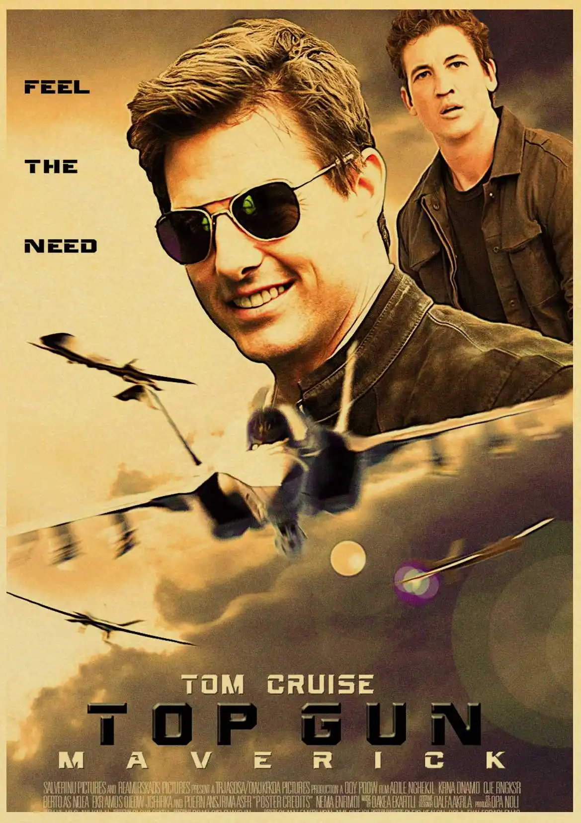 Телевизионная серия Top Gun ретро постер печатные Высококачественные наклейки на