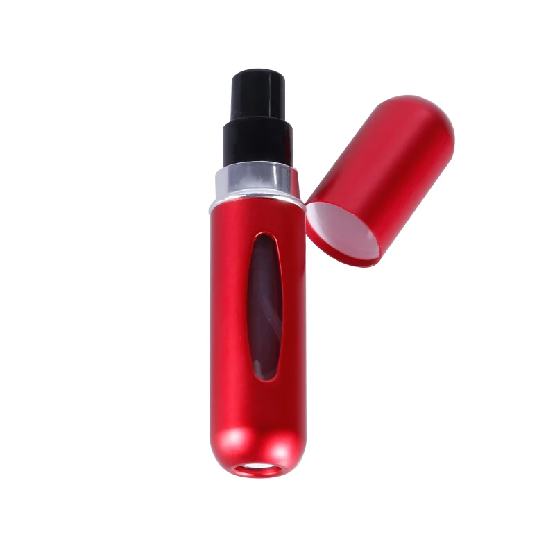 red Anpro 5 мл многоразовый мини флакон-спрей для духов Алюминиевый распылитель портативный дорожный косметический контейнер флакон для духов - Цвет: red