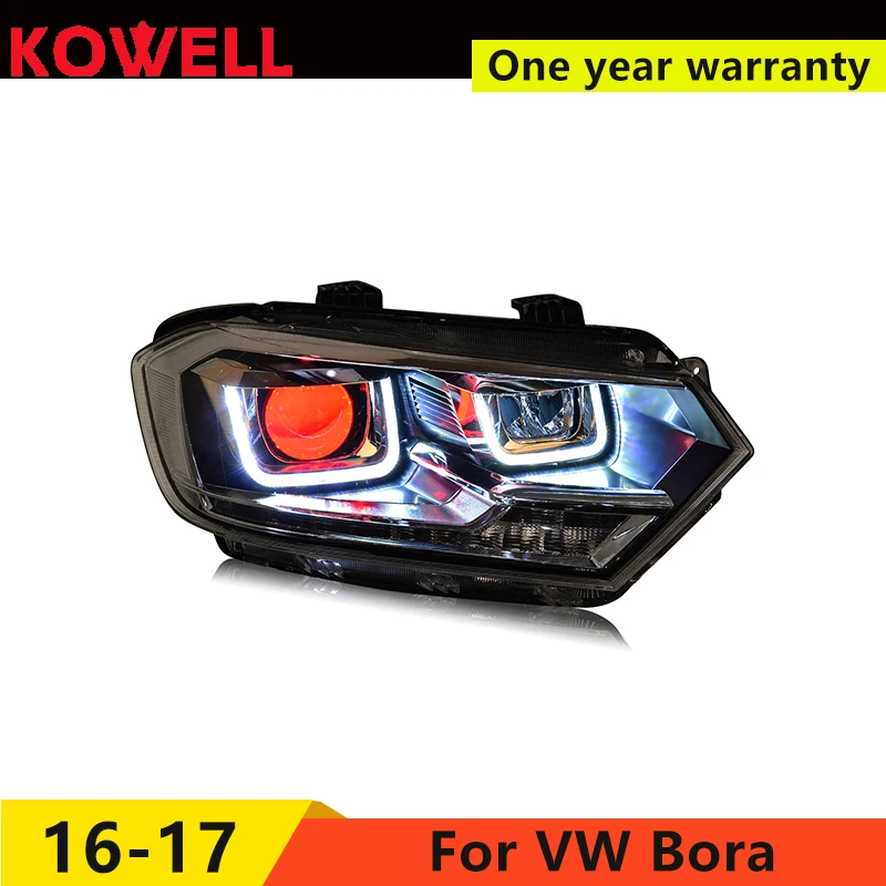 

KOWELL Car Styling For KOWELL Car Styling For VW Bora headlights 2016 For Bora head lamp led DRL front Bi-Xenon Lens Double Beam