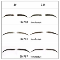 neitsi new handmade human hair fake eyebrows lace base for women for party wedding cosplay star fake eyebrows