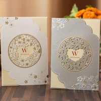 50pcs white gray laser cut rose flora wedding invitations card greeting cards customize wedding decoration event party supplies