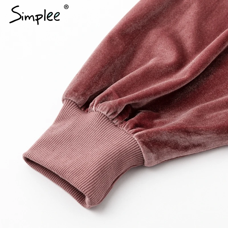 Simplee/Бархатная простая куртка-пальто с круглым вырезом Женская Повседневная