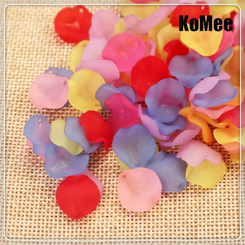 

Jewelry DIY Beads Supply 2100pcs 15mm Round Mix Color Acrylic Plastic Flower Petals Leaves Jewelry Accessories Pendant Bead