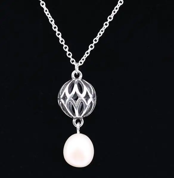 

European Jewelry Fashion 925 sterling silver ball pearl necklace for women ladies jewelry