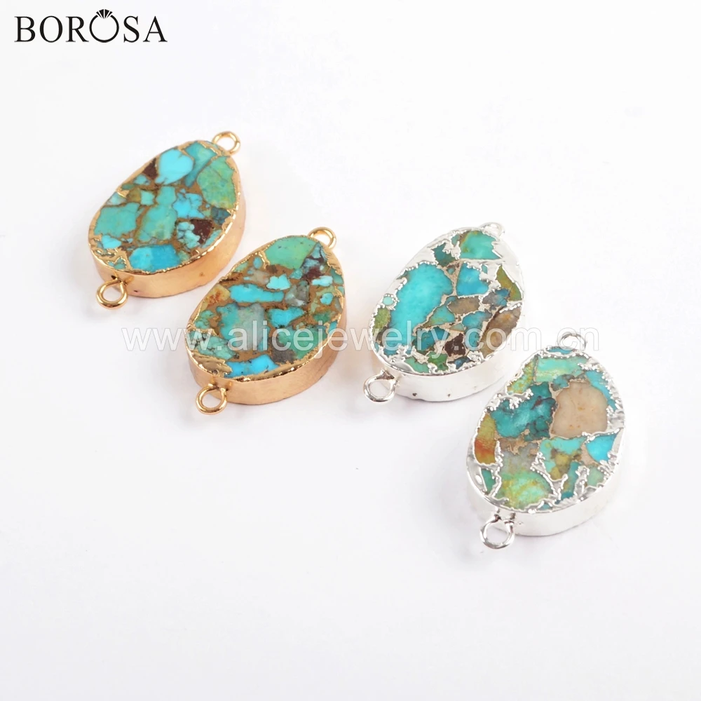 BOROSA 5 шт. медный фоторазъем манго золотой серебряный цвет синие камни ювелирные