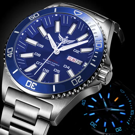automativ watch p3 YELANG часы Мужские автоматические механические Спортивные наручные часы для ныряльщика T100 Тритий Светящиеся Relogio Montre Homme 300 м водонепроницаемые V1028 - Цвет: automativ watch p3