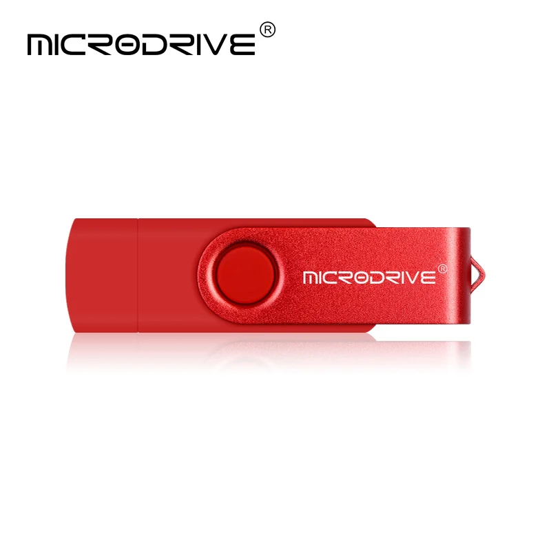 Red OTG 2 in 1 USB flash drive pendrive 128GB 64GB USB 2.0 Memory stick 32GB 16GB Flash USB Disk 8GB 4GB pen drive for smartphone - Цвет: Red