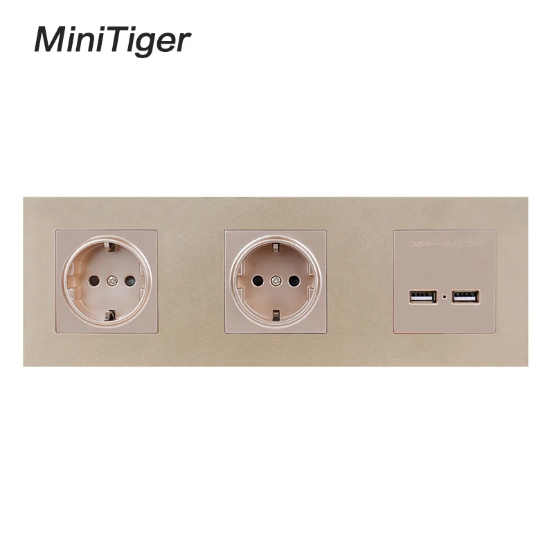 Настенная панель Minitiger для ПК двойная розетка 16 А европейская электрическая - Фото №1