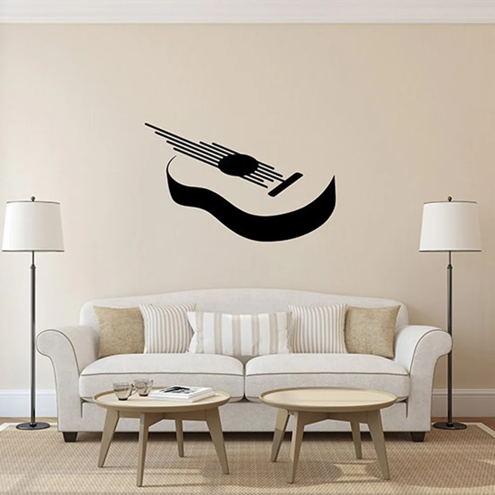 

guitar silhouette wall stickers rock music abstract living room bedroom ornament sticker removeable vinyl decors wall decal G182