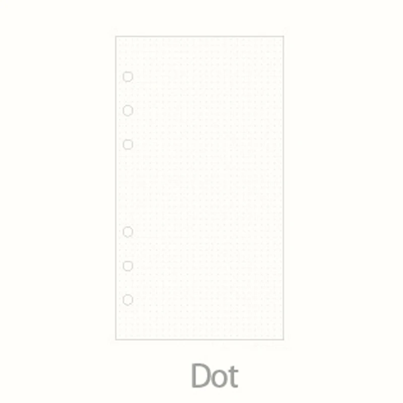 Dot A5, A6, A7 блокнот с отрывными листами, заправка, спираль, переплет, планировщик, внутренняя страница, внутри бумаги, молочная, еженедельная, ежемесячная планировка, линия, точка, сетка - Цвет: Dot