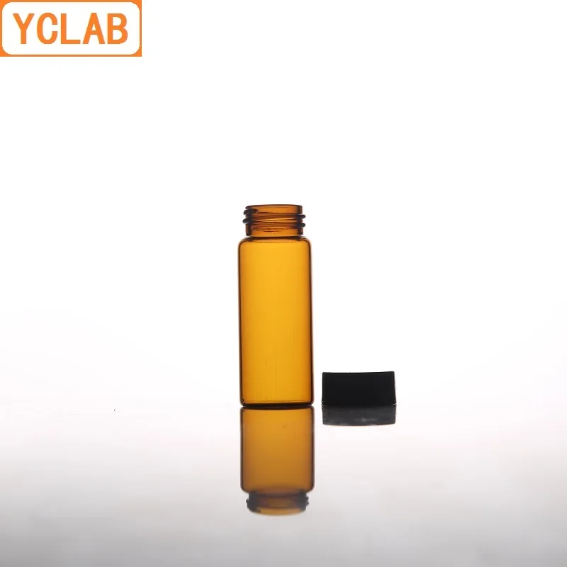 YCLAB 100PCS 5mL Glass Sample Bottle Brown Amber Screw with Plastic Cap and PE Pad Laboratory Chemistry Equipment | Канцтовары для