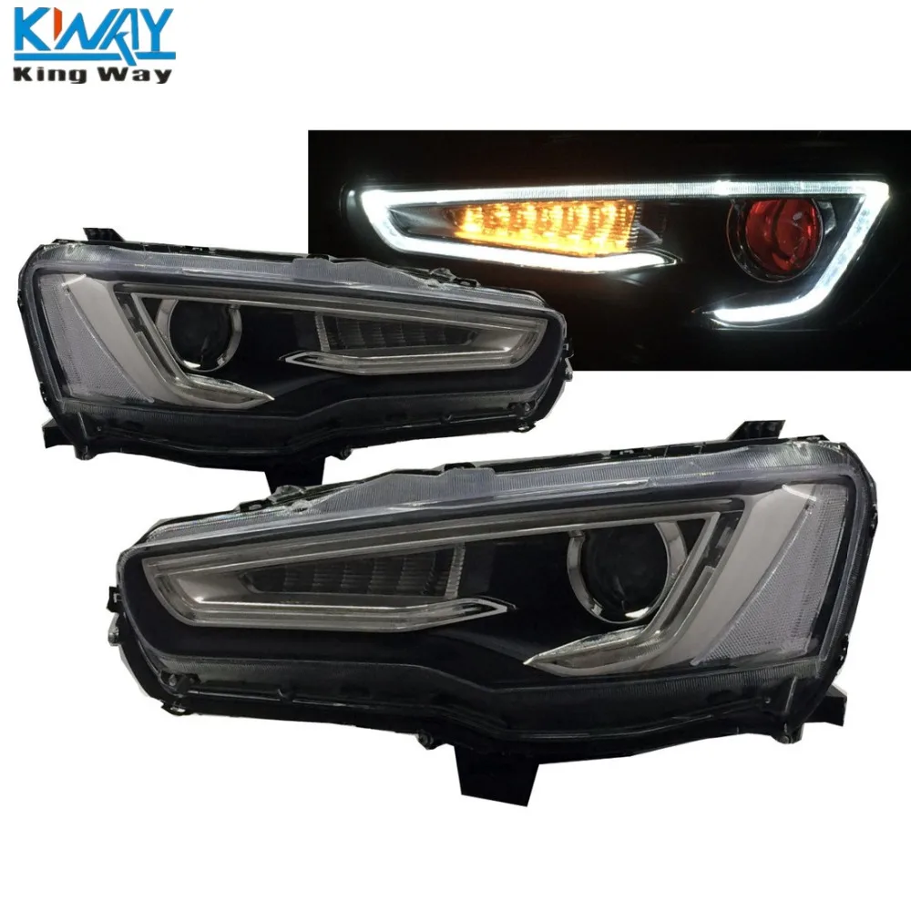 Бесплатная доставка King Way фары лампа для Mitsubishi Lancer EVO 2008 2016 LED Red Eye DRL|lamp for|lamp lamplamp