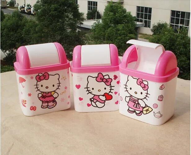 Hello kitty ведро для хранения стола квадратная коробка для салфеток Ведерко для мусора кухонный автомобильный держатель мешка для мусора миниатюрная мусорная корзина Автомобильный держатель для салфеток