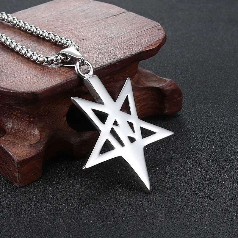 YaHui Нержавеющая сталь Золото и серебро fulmination пентаграмма ожерелья подвески jewelry