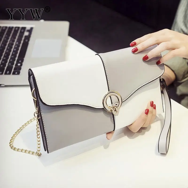 gray Сумка-клатч для леди Pochette Femme женская сумка Модная Сумка-конверт вечерние клатчи черная Повседневная Сумочка-клатч - Цвет: gray