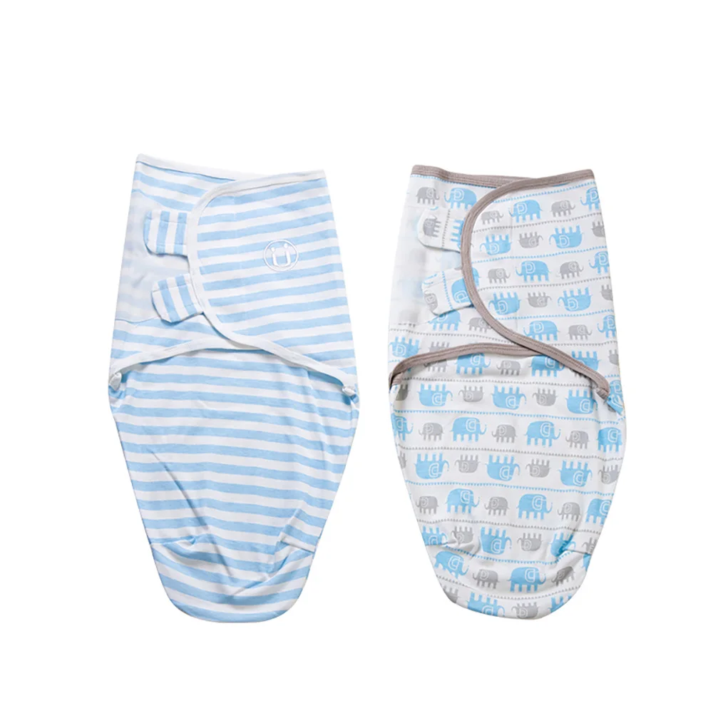Elephant Инсулярное одеяло для пеленания для новорожденных, 2 шт./компл., 3-4 месяца, регулируемая пеленка для малышей, мягкий хлопок, в подарок - Цвет: Elephant
