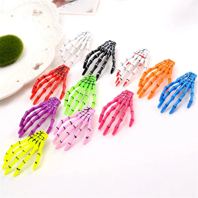 

4Pcs/Lot New Halloween Gift Ghost Claws Girl Gothic Punk Zombie Skeleton Hand Hairpin Horror Barrette Hair Accessories for Women