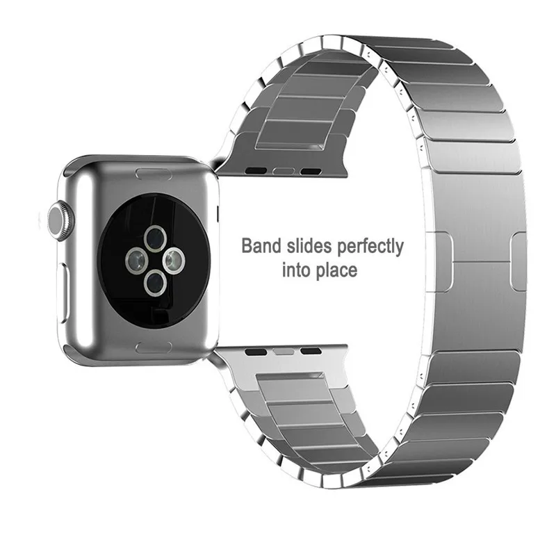 Роскошный звеньевой браслет из нержавеющей стали 10 шт. ремешок для apple watch серии 1 2