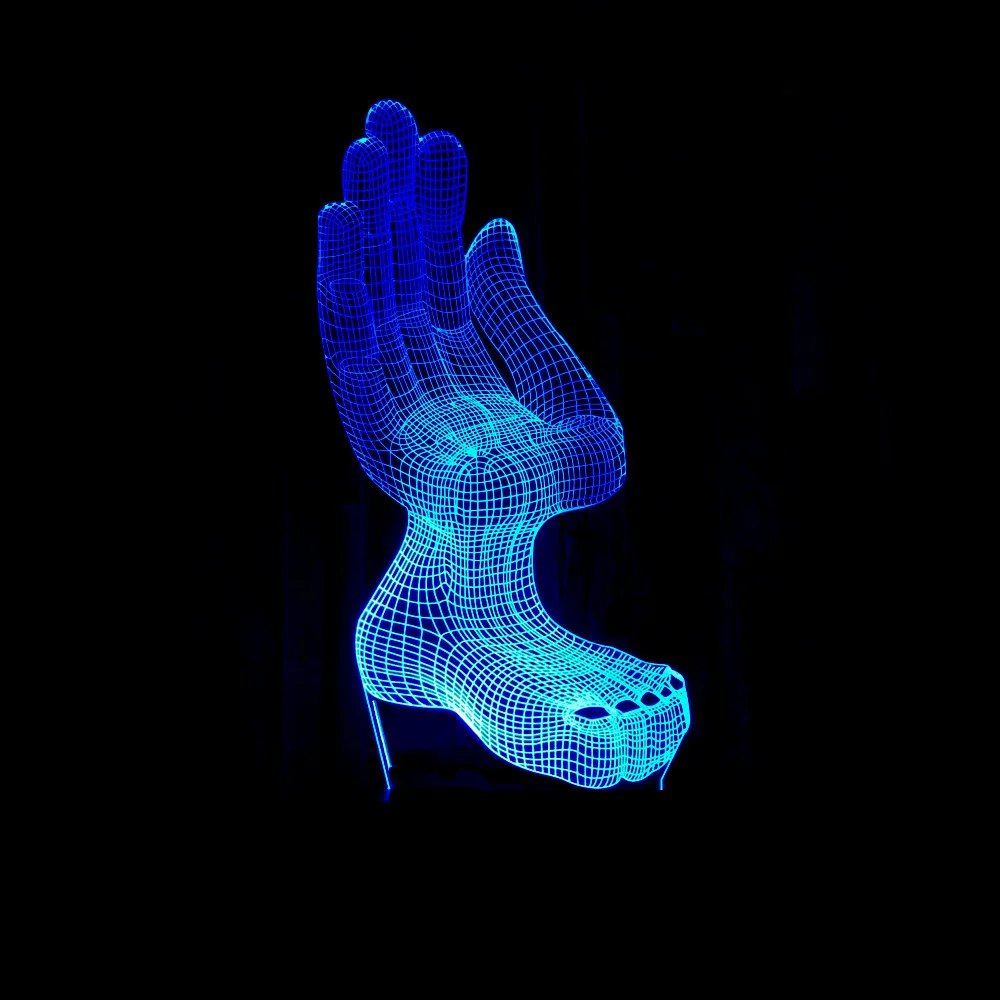 3D Светодиодная лампа для рук и ног 7 цветов сменная USB помещений настольная с
