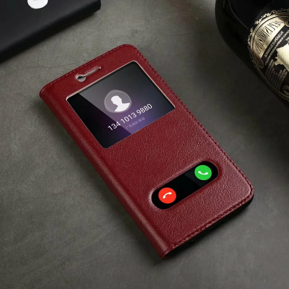 Чехол из натуральной кожи с откидной крышкой для huawei honor 9 задняя крышка окном