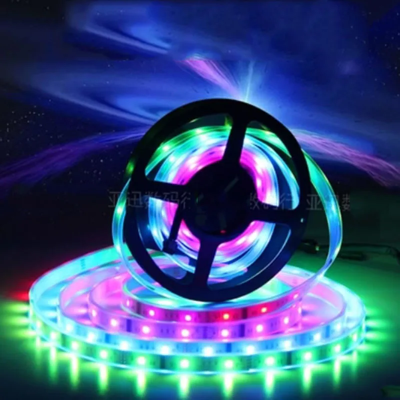 

Светодиодная лента 5m RGB dream magic DC12V 6803 IC IP67 водонепроницаемая светодиодная лента 5050 SMD 150LED гибсветильник/133 программа RF контроллер