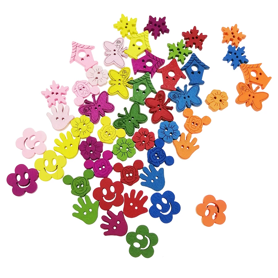 20 шт. деревянные кнопки для рукоделия аксессуары скрапбукинга Decorativos Botones de Madera para