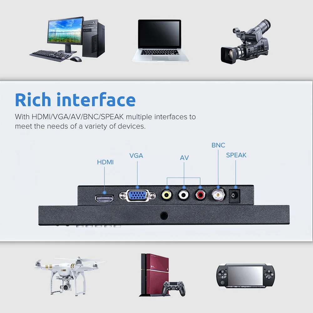 Eyoyo EM08G 8 дюймов HDMI маленького монитора 1280X720 IPS Дисплей компьютер PC ЖК дисплей